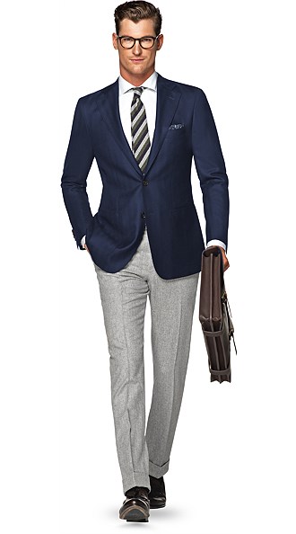 Biella Blue Herringbone