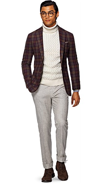 Jacket_Burgundy_Check_Havana_C791I Jacket_Burgundy_Check_Havana_C791I
