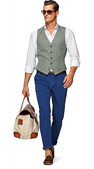 Jacket_Green_Houndstooth_Single_Breasted_Waistcoat_W150110I Jacket_Green_Houndstooth_Single_Breasted_Waistcoat_W150110I