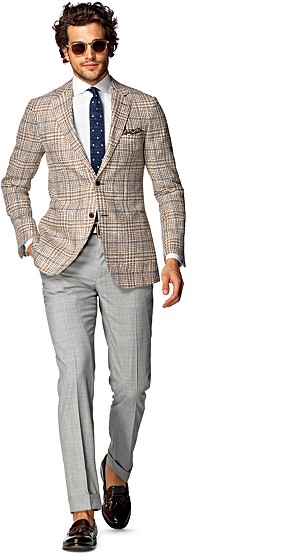 Jacket_Light_Brown_Check_Havana_C844I Jacket_Light_Brown_Check_Havana_C844I