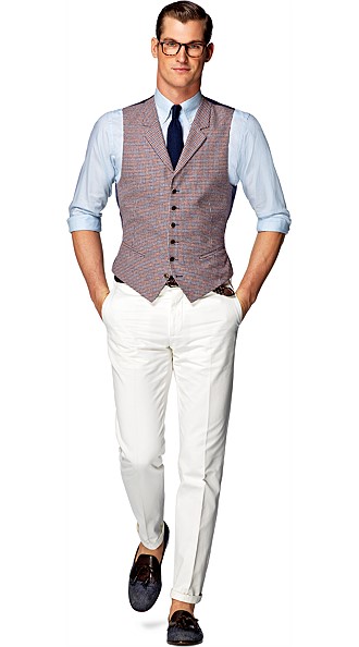 Jacket_Red_Check_Single_Breasted_Waistcoat_W150103I Jacket_Red_Check_Single_Breasted_Waistcoat_W150103I