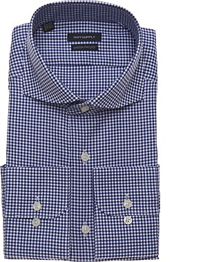 NAVY_CHECK_SHIRT_Single_Cuff_H3817