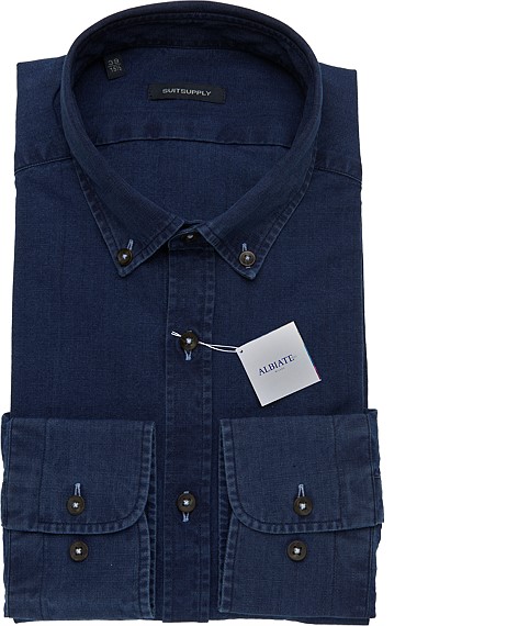 NAVY_WASHED_SHIRT_Single_Cuff_H3853 NAVY_WASHED_SHIRT_Single_Cuff_H3853