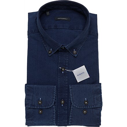 NAVY_WASHED_SHIRT_Single_Cuff_H3853