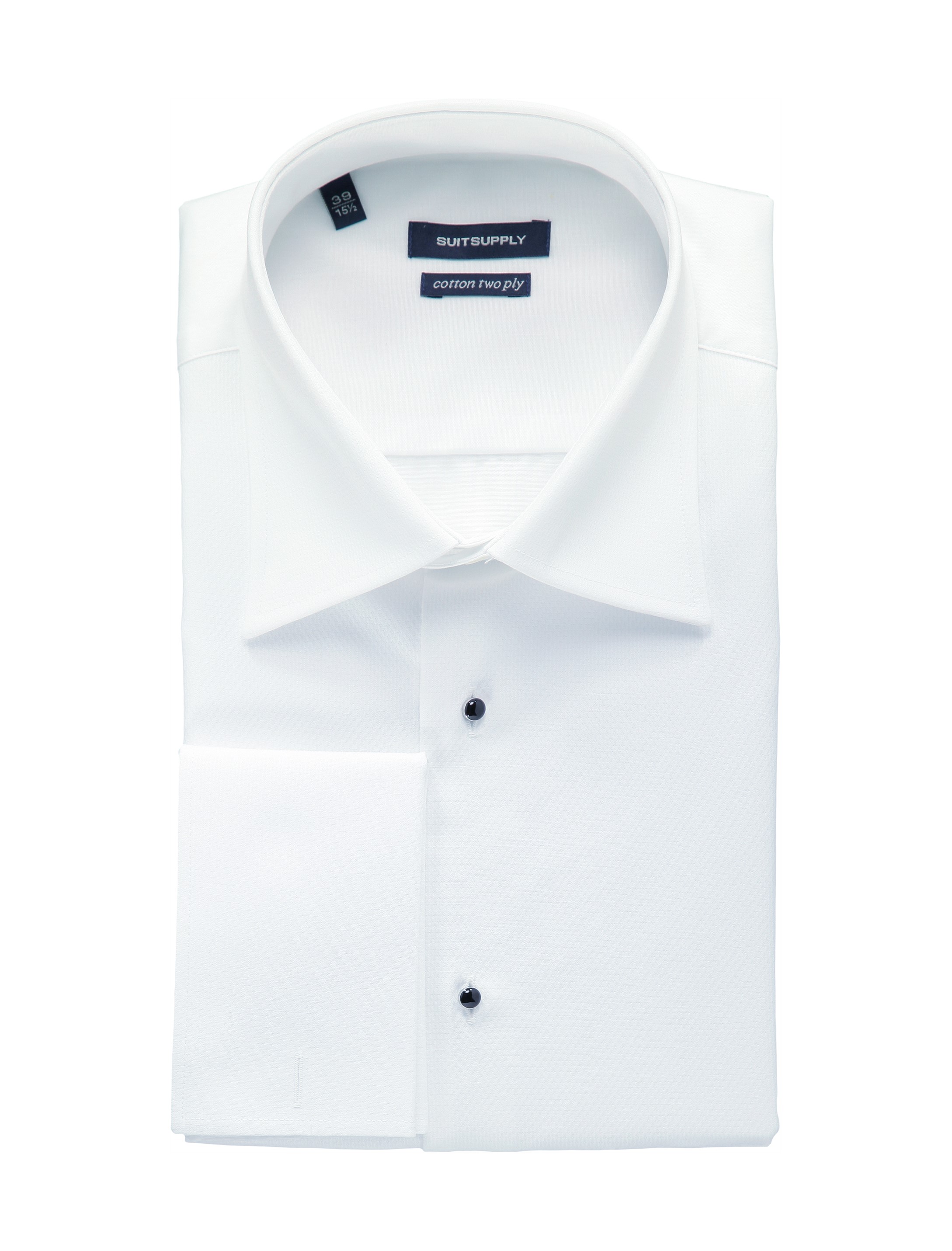 men's white double cuff shirt