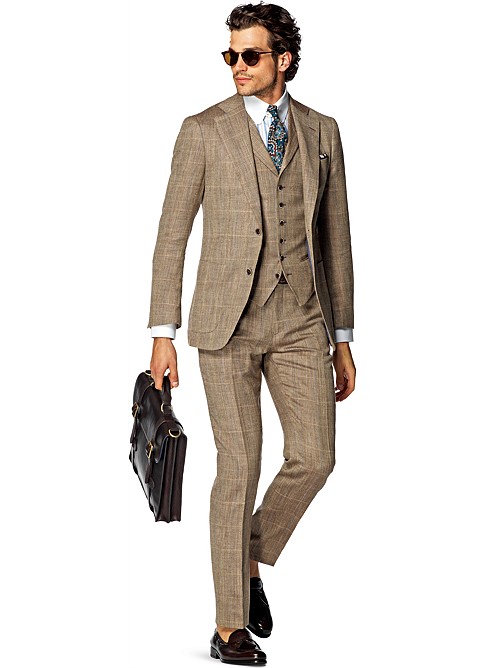 Suit Brown Check Hudson P4218i | Suitsupply Online Store