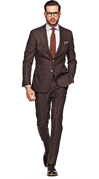 Suit_Brown_Check_Lazio_P3657I Suit_Brown_Check_Lazio_P3657I