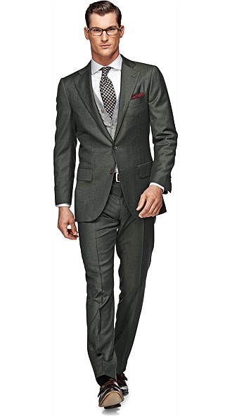 Suit_Green_Plain_La_Spalla_P3671I Suit_Green_Plain_La_Spalla_P3671I