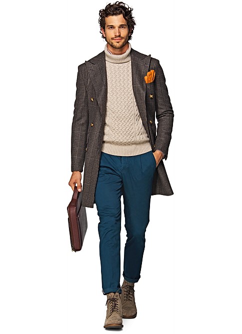 Brown Double Breasted Coat J284i | Suitsupply Online Store