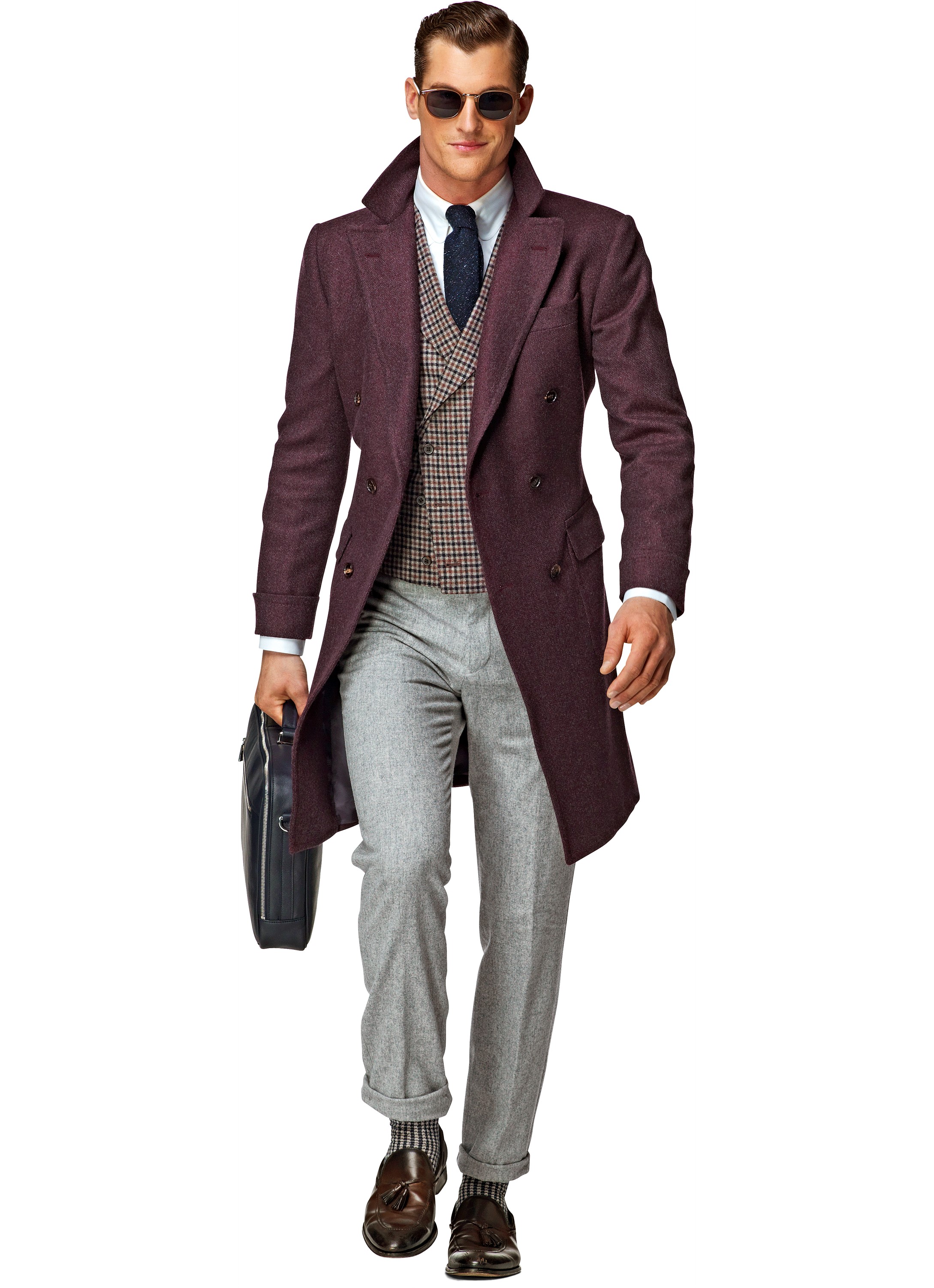 Burgundy Double Breasted Coat J281i | Suitsupply Online Store