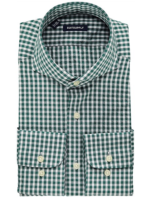 Green Washed Shirt Single Cuff H4255 | Suitsupply Online Store