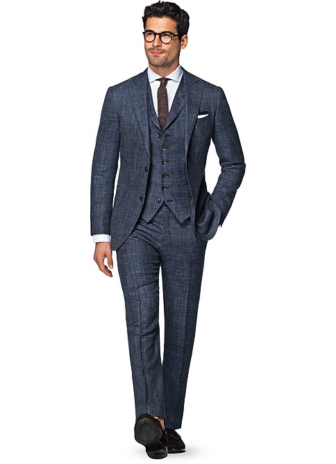 Suit Blue Check Havana P4804i | Suitsupply Online Store