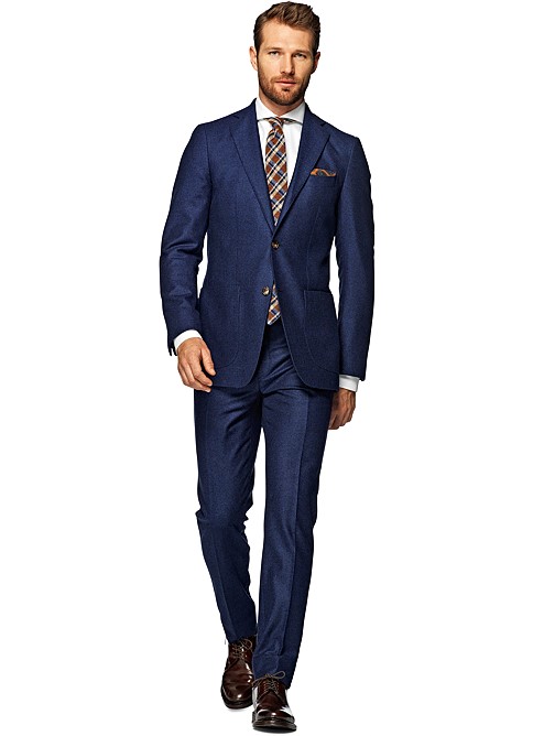 Suit Blue Herringbone Havana P3979i | Suitsupply Online Store