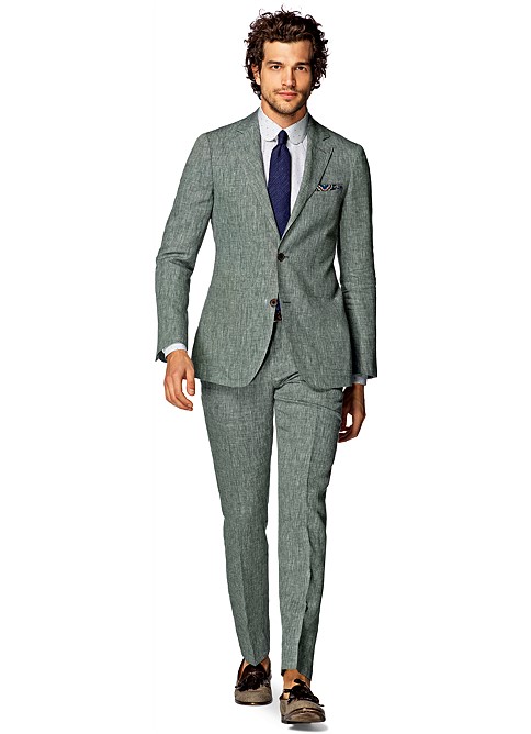 Suit Green Plain Havana P4237i | Suitsupply Online Store