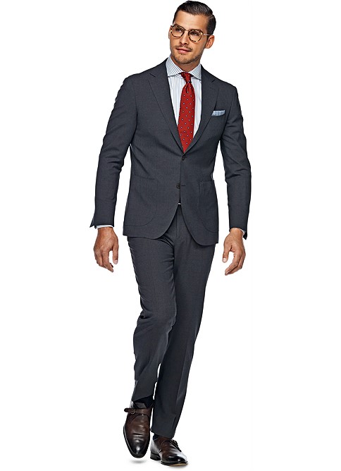 Suit Grey Plain Havana P3555i | Suitsupply Online Store