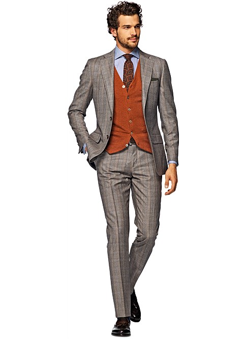 Suit Light Brown Check Lazio P3931i | Suitsupply Online Store