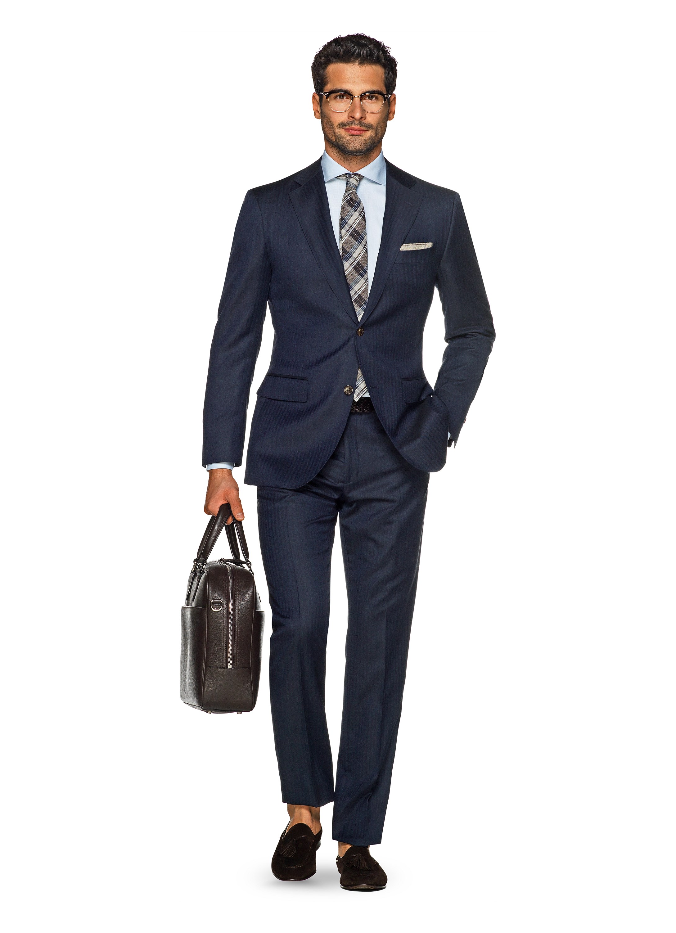 Suit Blue Herringbone Napoli P4290ni | Suitsupply Online Store
