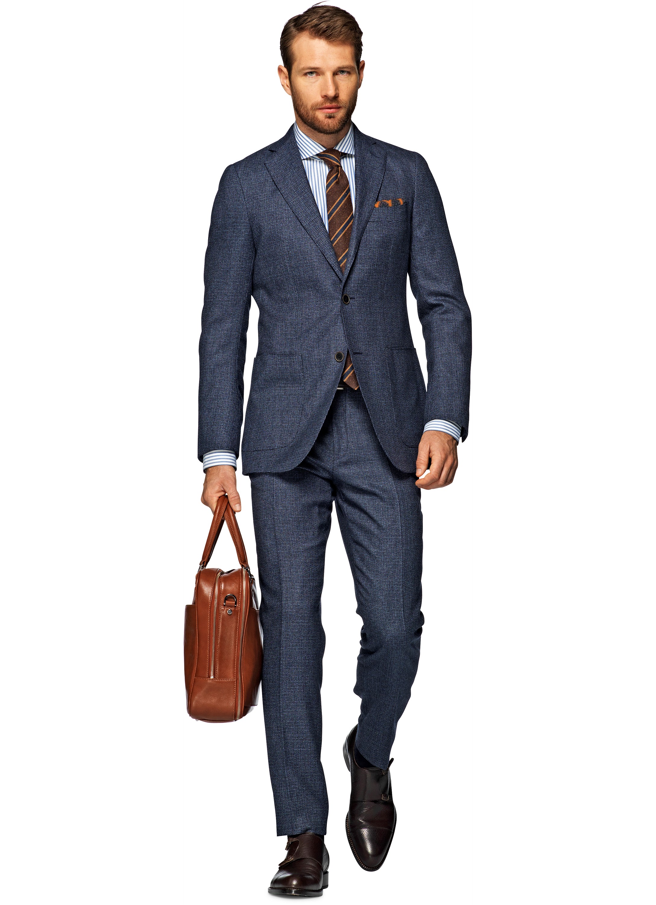 Suit Blue Plain Havana P3925i | Suitsupply Online Store
